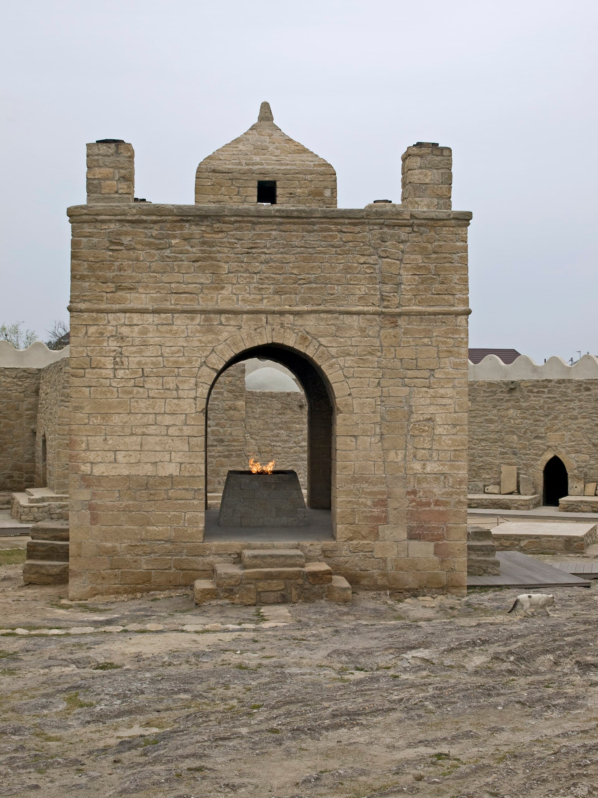The fire altar of the Ateshgah temple near Baku
